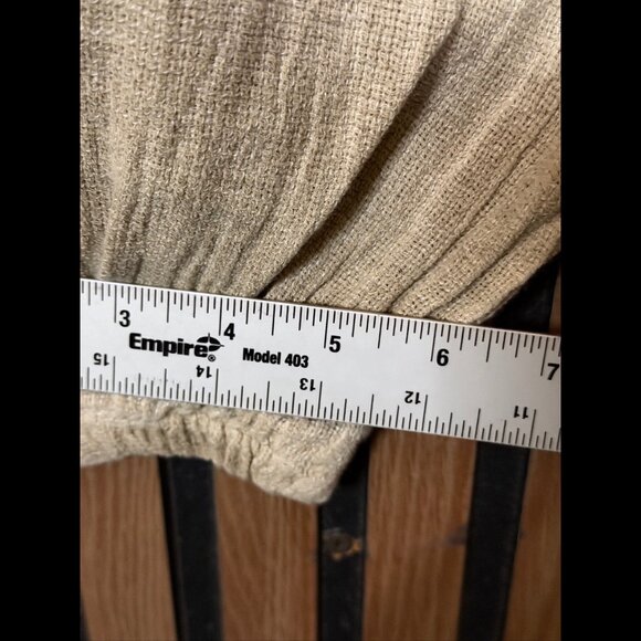 Meo Meli Trousers OS Beige Oatmeal Linen Cotton Paperbag Knit Elastic Waist - Picture 6 of 8